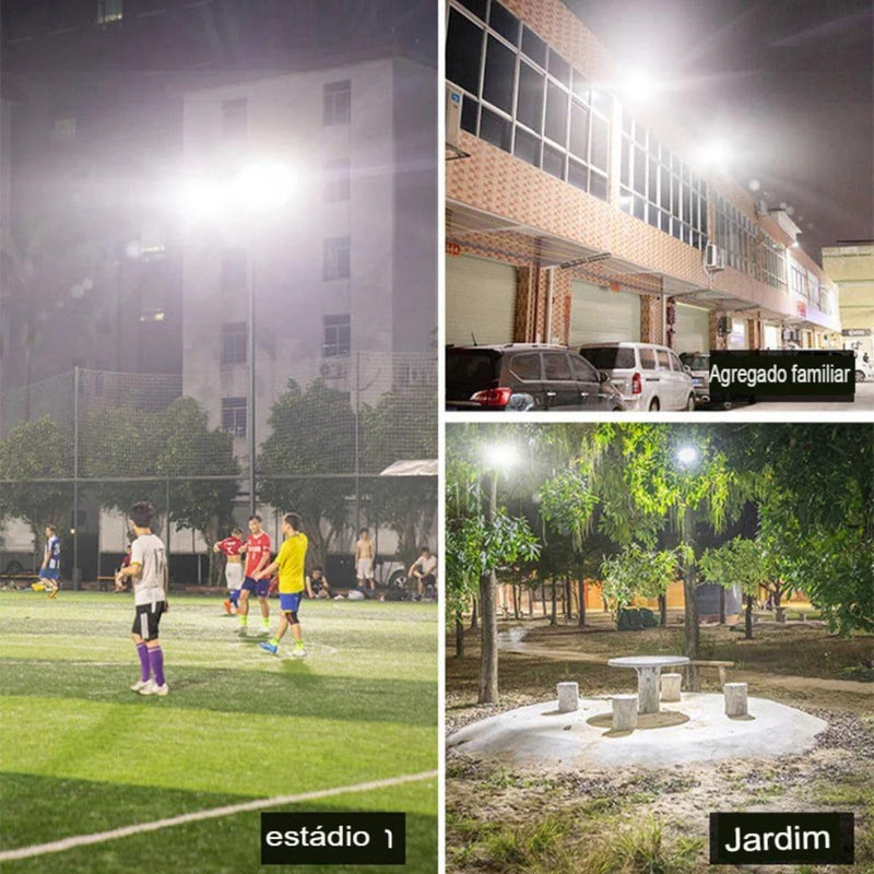 Luminária LED Solar para Chácaras, Quintal, Comércio e Ruas - Parede ou Poste (Cópia)