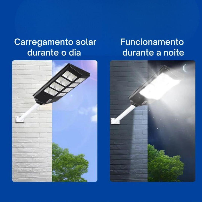 Luminária LED Solar para Chácaras, Quintal, Comércio e Ruas - Parede ou Poste (Cópia)