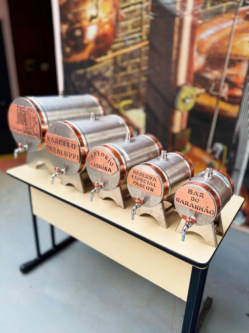 Barril de Cachaça e Destilados – Inox, Cobre | De 5L a 30L | Personalizável
