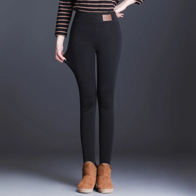Calça Legging Fashion Feminina Preta com Lã de Cordeiro