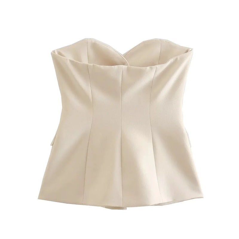 Conjunto Elegância Urbana - Regata sem Alças e Calça com Fenda - DermeBela