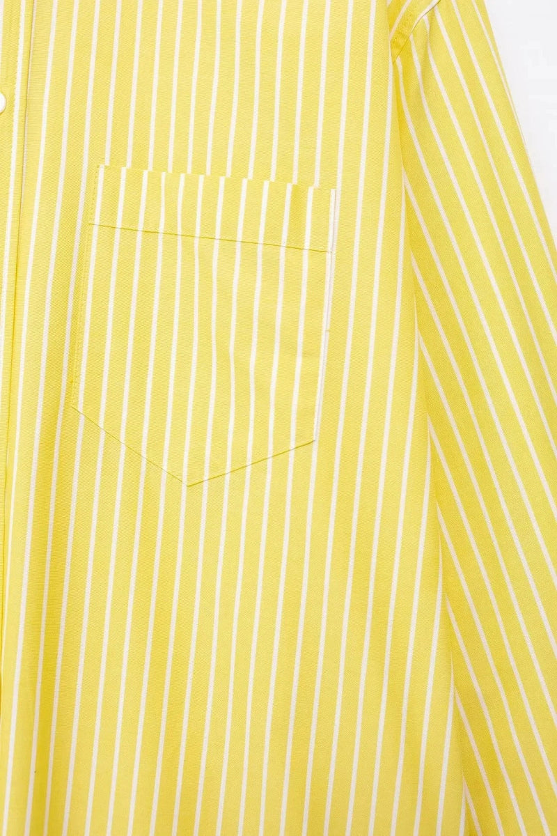 Conjunto Streetwear Amarelo - Blusa Listrada e Calça Solta - DermeBela
